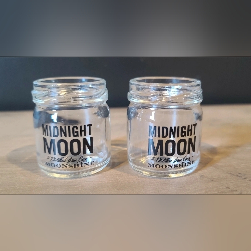 Midnight Moon Shot SMALL Mason Jars Bundle of 2